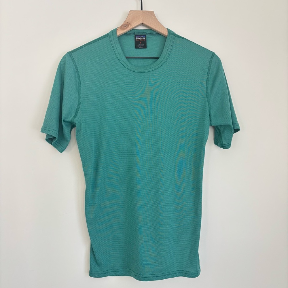 Patagonia Capilene Green Teal Men’s Short Sleeve Shirt S